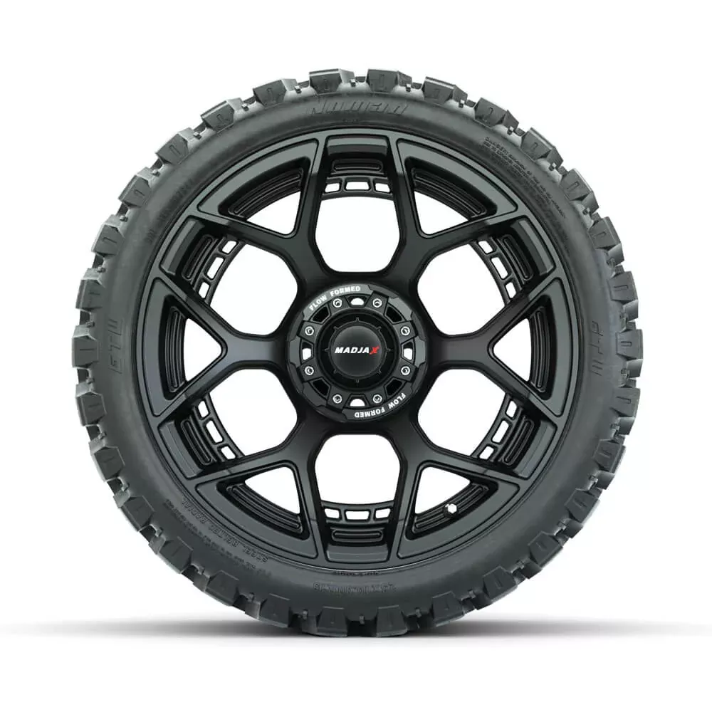 MadJax Evolution Flow Form 15" Matte Black Wheels with 23x10-R15 Nomad Tires - Set of 4