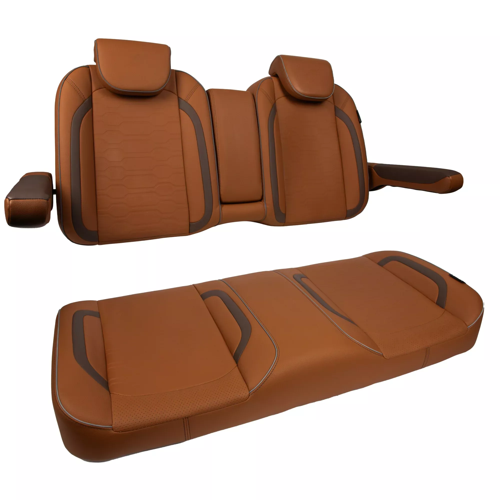 MadJax EZGO RXV/L4/S4/Valor Caramel Commander Front Seat Cushions