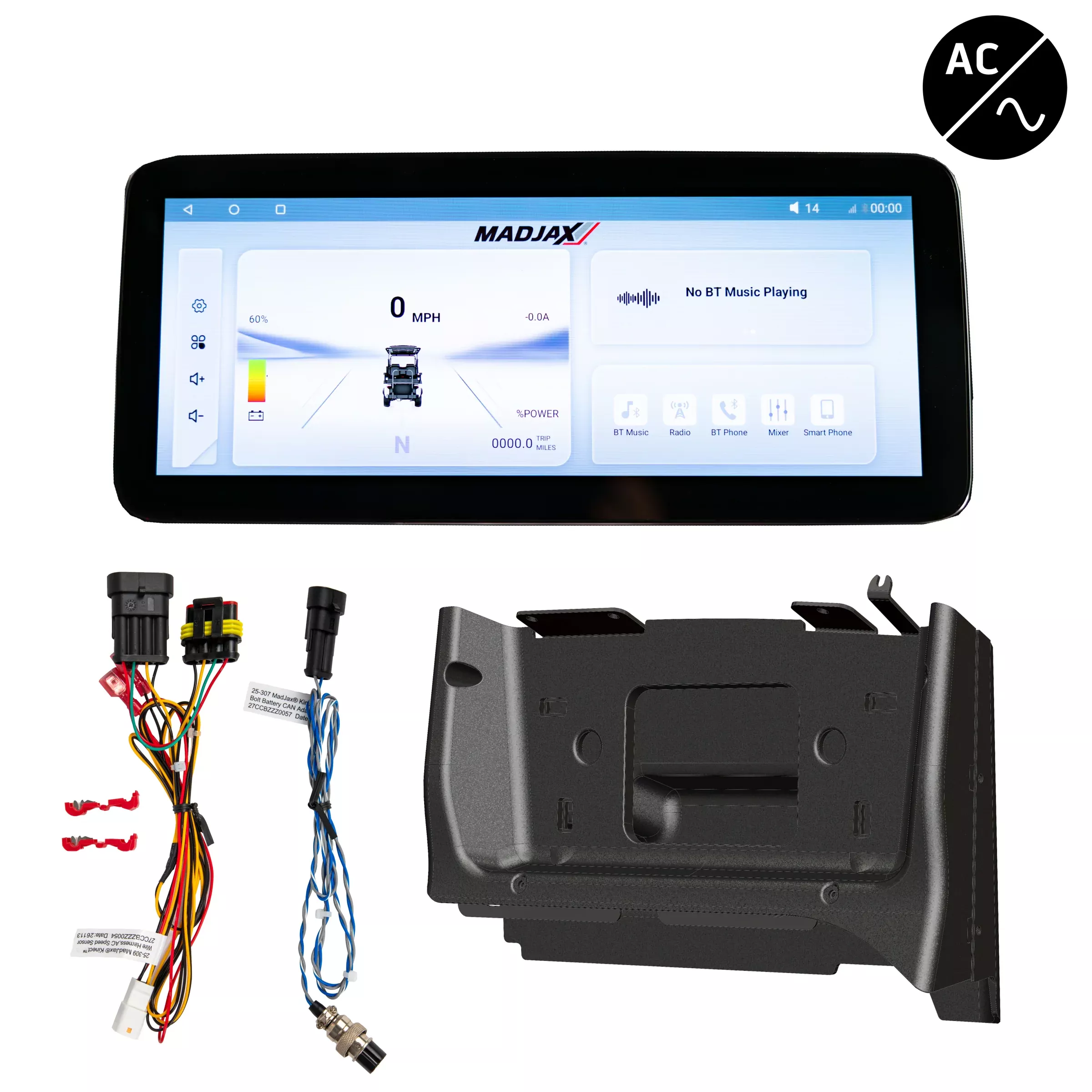 MadJax Kinect™ Display Screen Kit for A/C motor Club Car Precedent/Tempo/Onward with Bolt Battery Setup