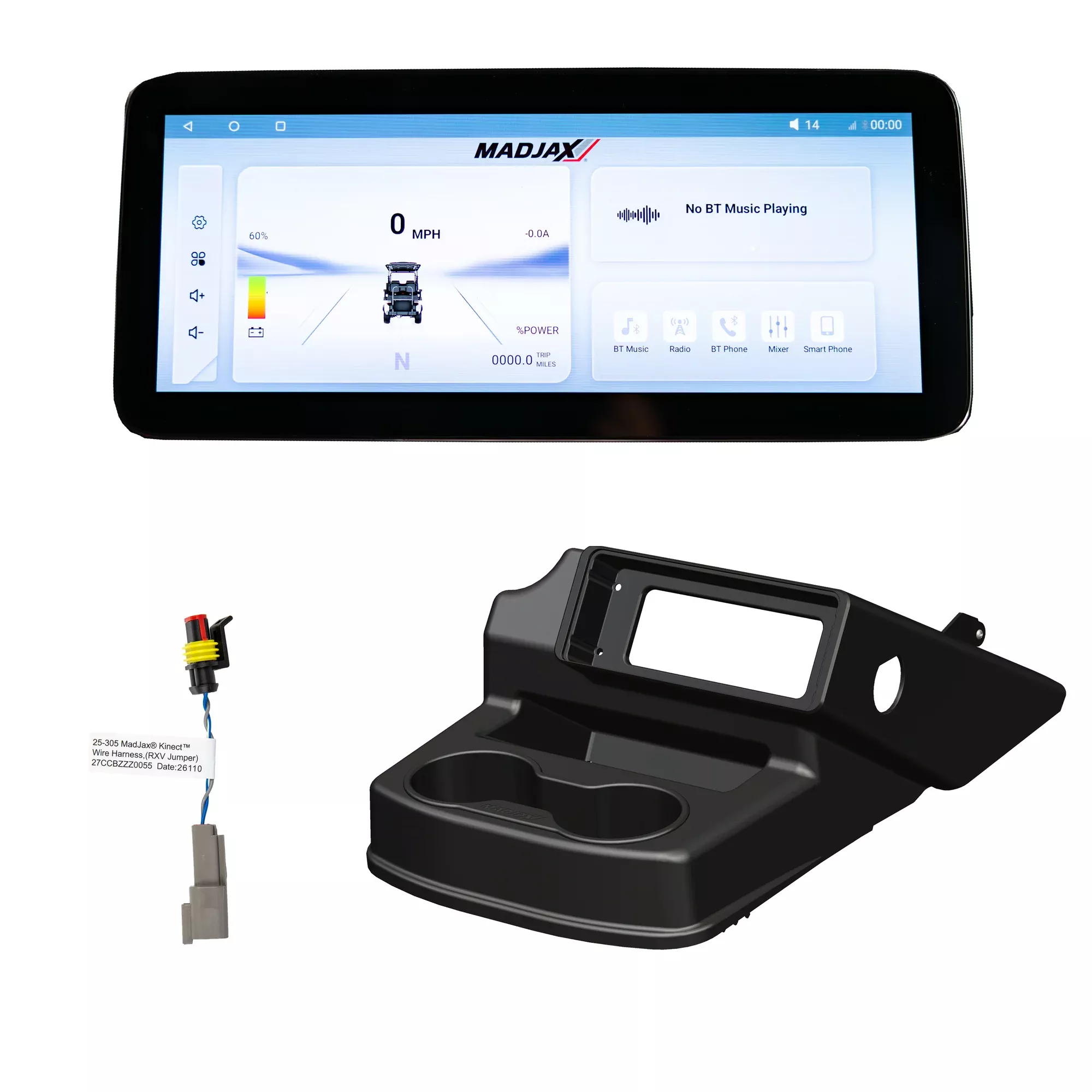 MadJax Kinect™ Display Screen Kit for A/C motor EZGO RXV ELiTE with OEM Lithium Battery Setup