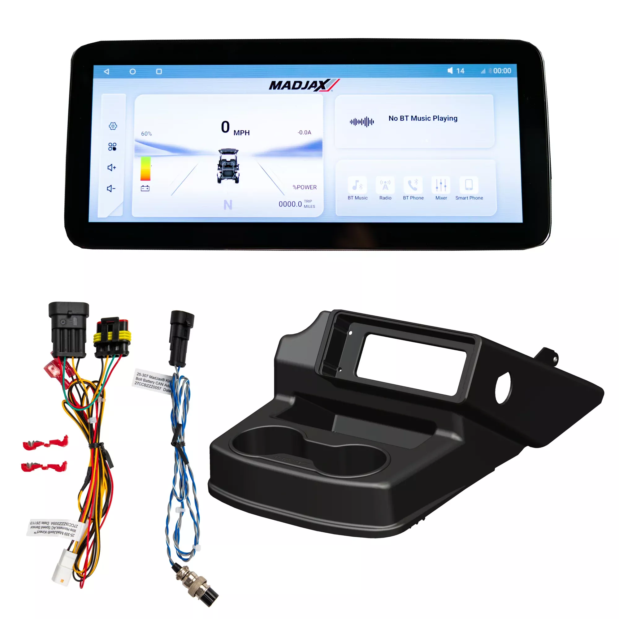 MadJax Kinect™ Display Screen Kit for A/C motor EZGO RXV with Bolt Battery Setup
