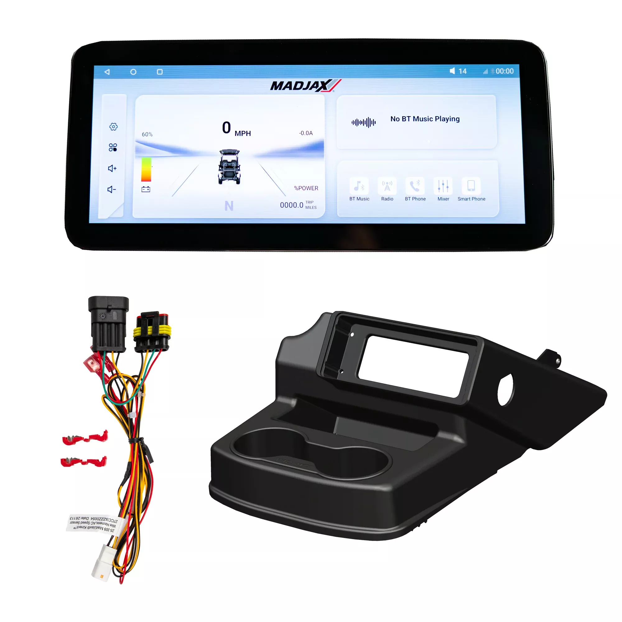 MadJax Kinect™ Display Screen Kit for A/C motor EZGO RXV with Lead Acid Battery Setup