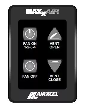 MaxxAir OEM Roof Vent Wall 4 Key Black Control Pad 00A03550K
