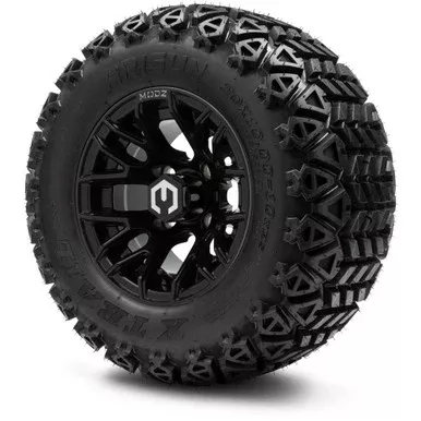 MODZ 10" Matrix Glossy Black Wheels & Off-Road Tires Combo