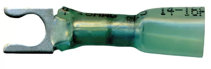 Multilink Heat Shrink Crimp & Solder Spring Spade Terminal 16-14 AWG #10 Stud - 10 to 500 Pack