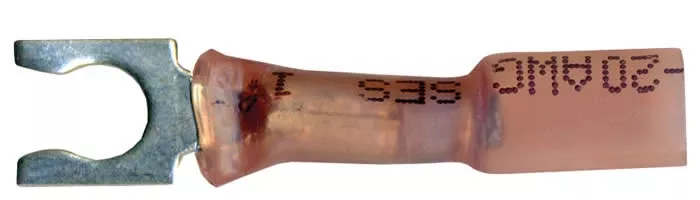 Multilink Heat Shrink Crimp & Solder Spring Spade Terminal 22-18 AWG #8 Stud - 10 to 500 Pack
