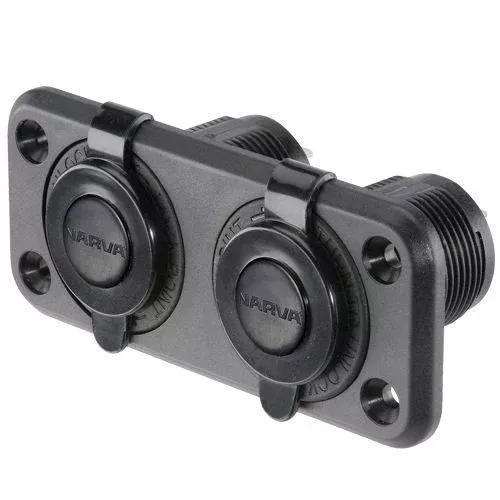 NARVA DUAL FLUSH MOUNT ACC/ACC SOCKET BLACK 81027BL