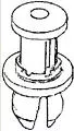 Natural Nylon Push-Type Retainer Head Diameter 16mm, Stem Length 12mm,Fits Into 10mm Hole Ford # XL