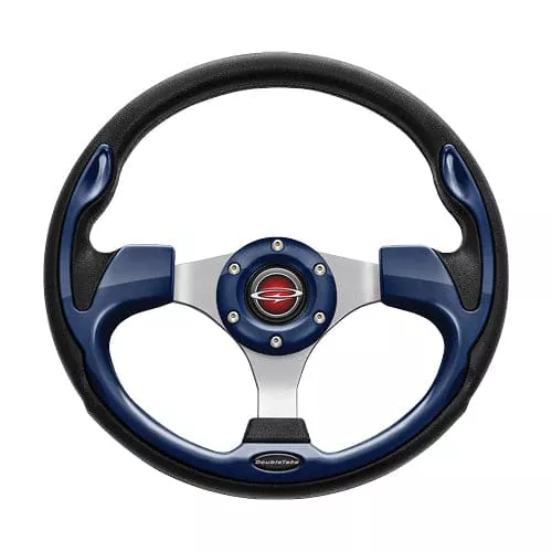 Navy Blue Doubletake Pilot Golf Cart Steering Wheel and Adapter