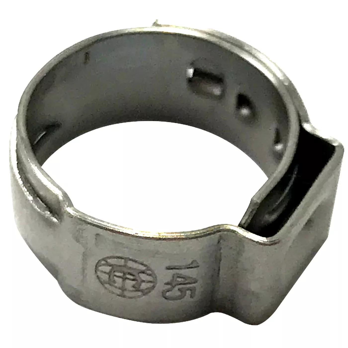 Open Single Ear Pinch Crimp Hose Clamp - 12-14.3 mm (0.472"-9/16") - 1 or 100 Pack