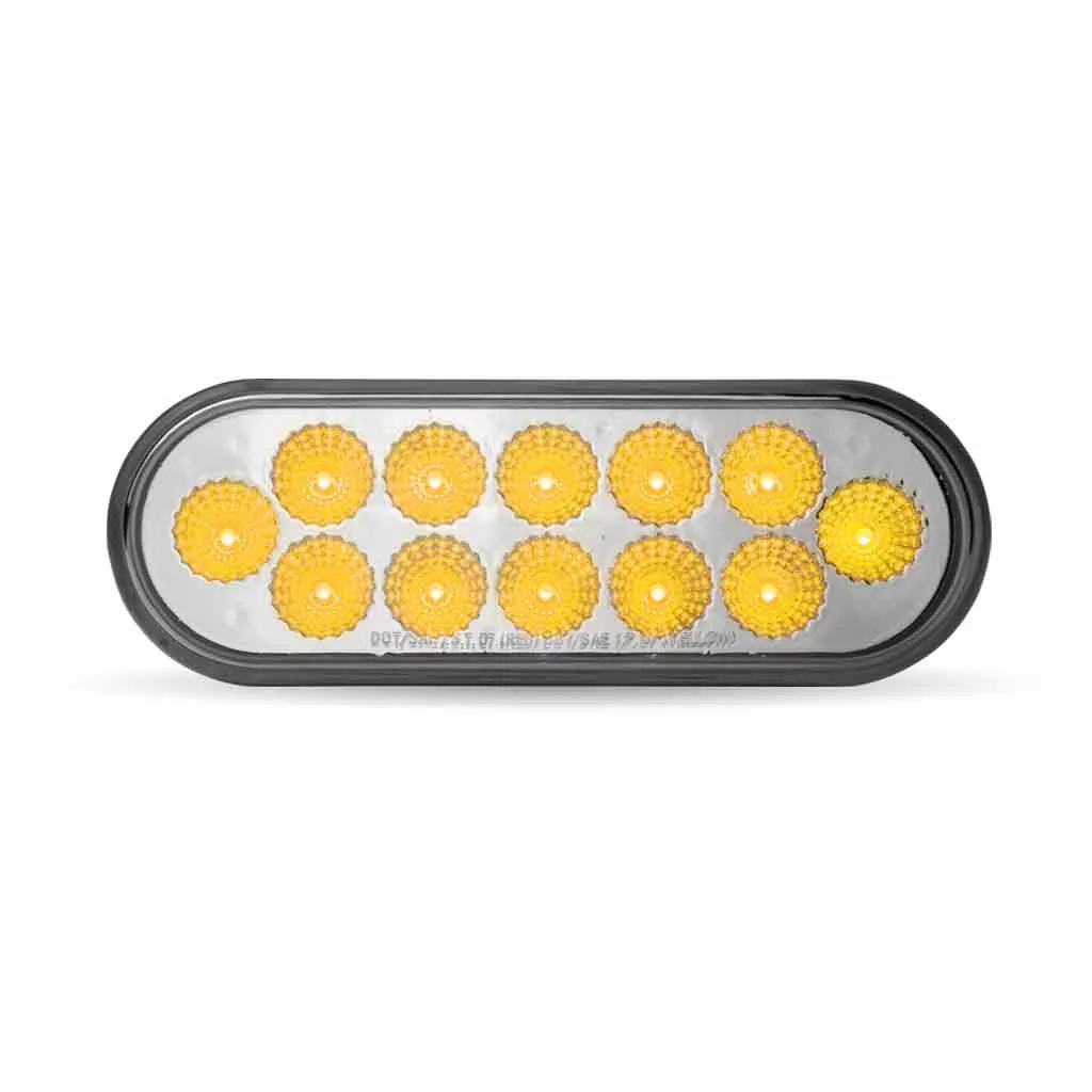 Oval Standard 6" Turn Signal LED Clear 12 Diodes Amber/Clear