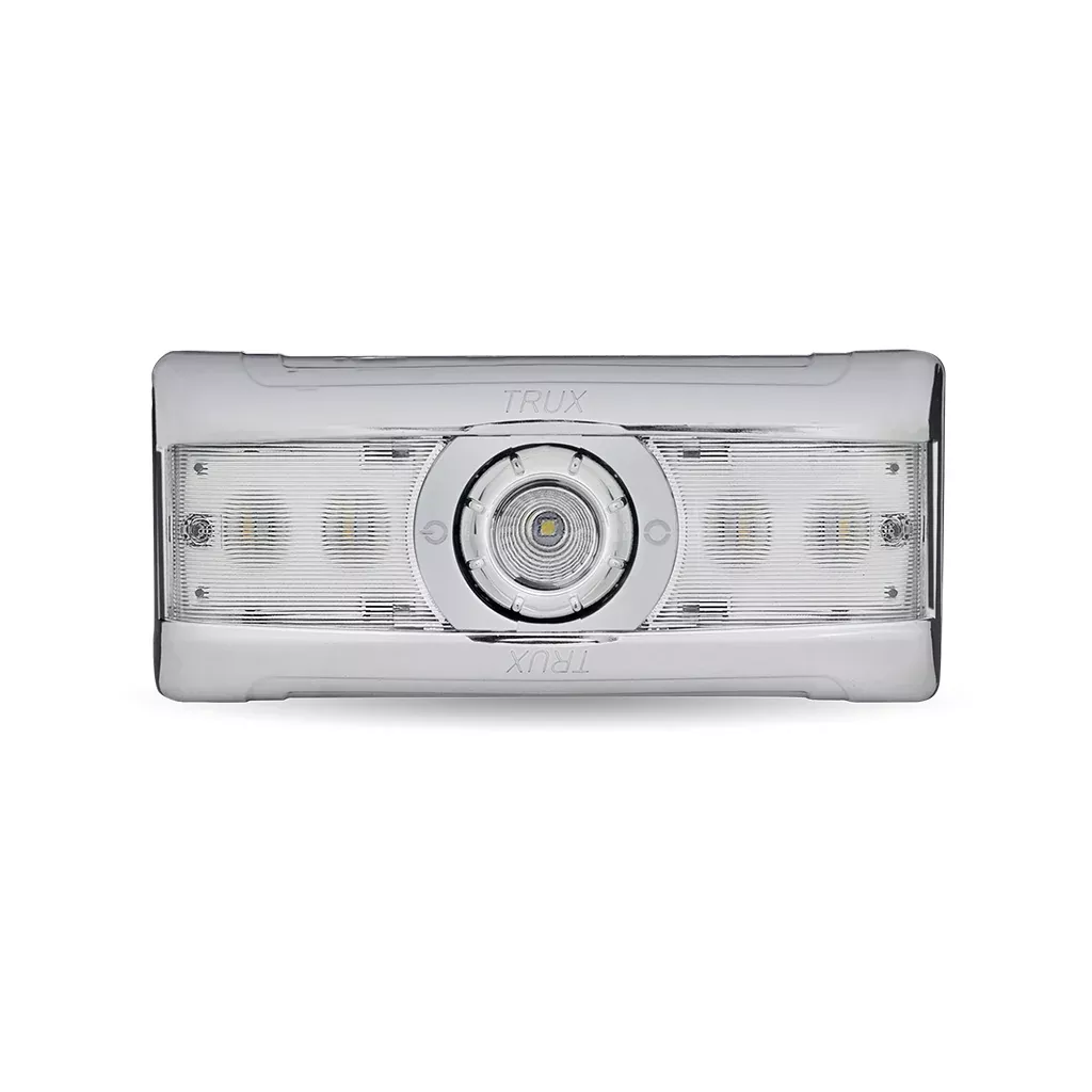 Peterbilt 379 & 378 Interior Projector Dome & Map Cab Light – Chrome | 9 Diodes