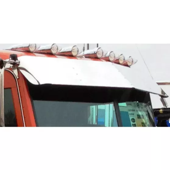 Peterbilt 386 12.5" Visor Stainless Steel No Visor
