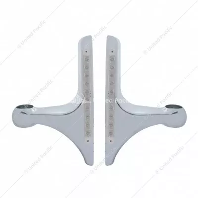 Peterbilt Headlight Bracket with Amber LED/Clear Lens (Pair)