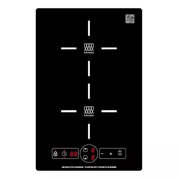 Pinnacle Appliances Black 13” Built-In Two Burner Stove Induction Cooktop