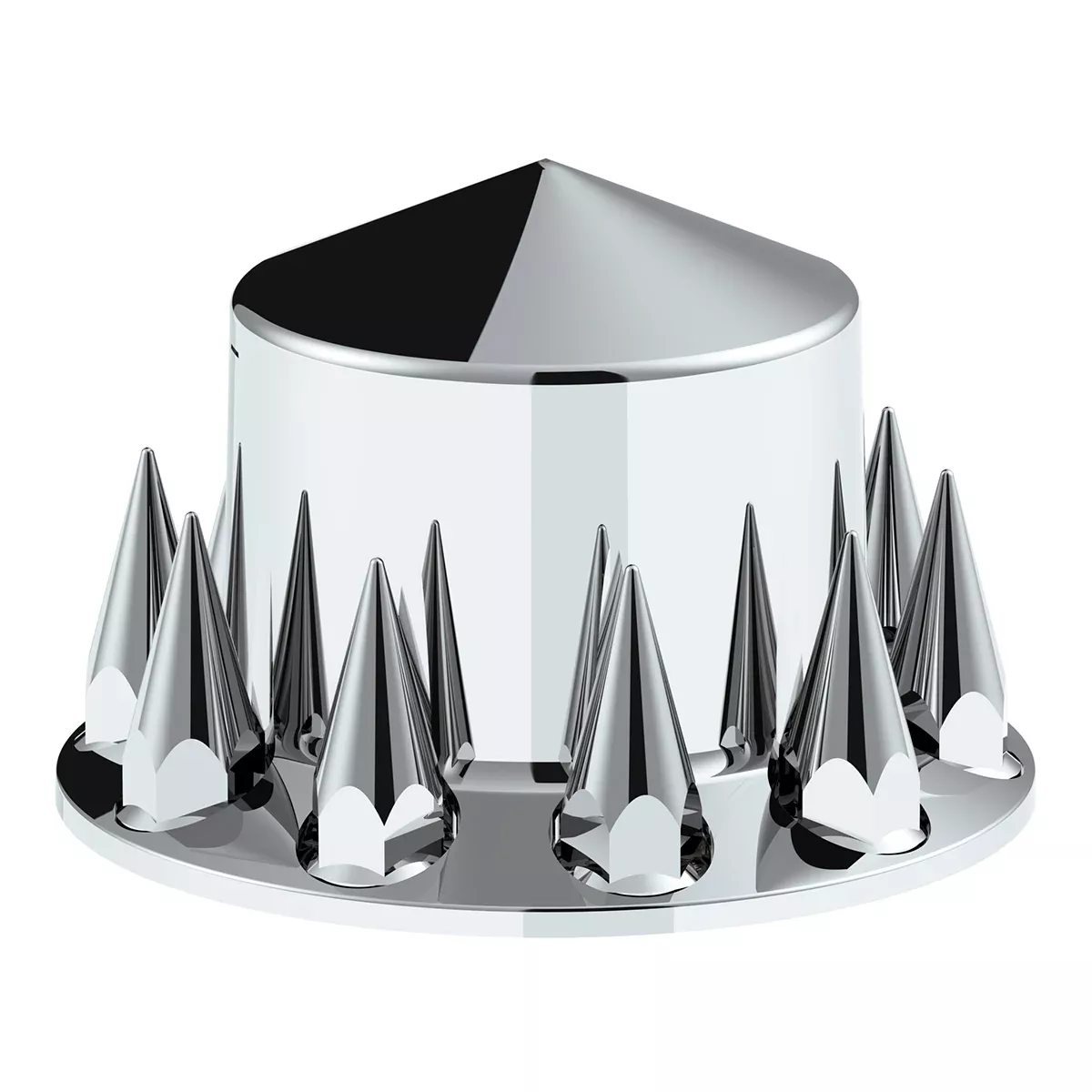 Pointed Rear Axle Cover With 33mm Spike Thread-On Nut Covers - Chrome