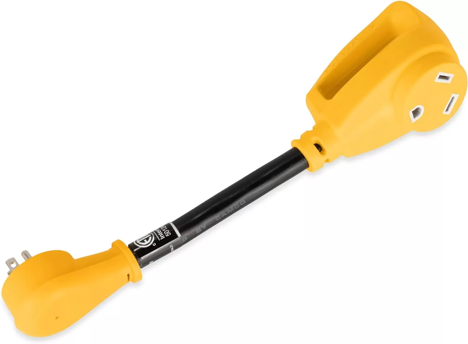 PowerGrip 12" Dogbone Electrical Adapter, 125V/1875W - 15 Amp Male & 30 Amp Female
