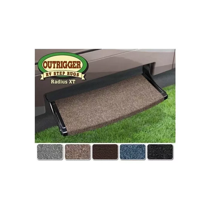 Prest-O-Fit Walnut Brown 22″ Outrigger Wraparound Radius XT RV Step Rug
