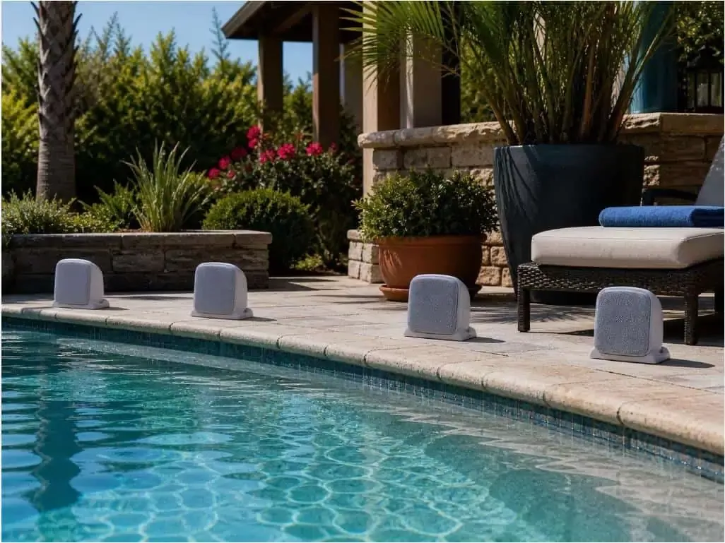 Pummel Drive Mini Speakers for outdoors Marine, RV, Pool, Shop, Garage and Spa