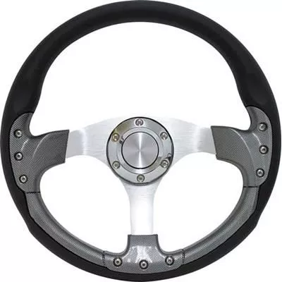Pursuit 14″ Carbon Fiber Steering Wheel W/Kit; Club Car Prec