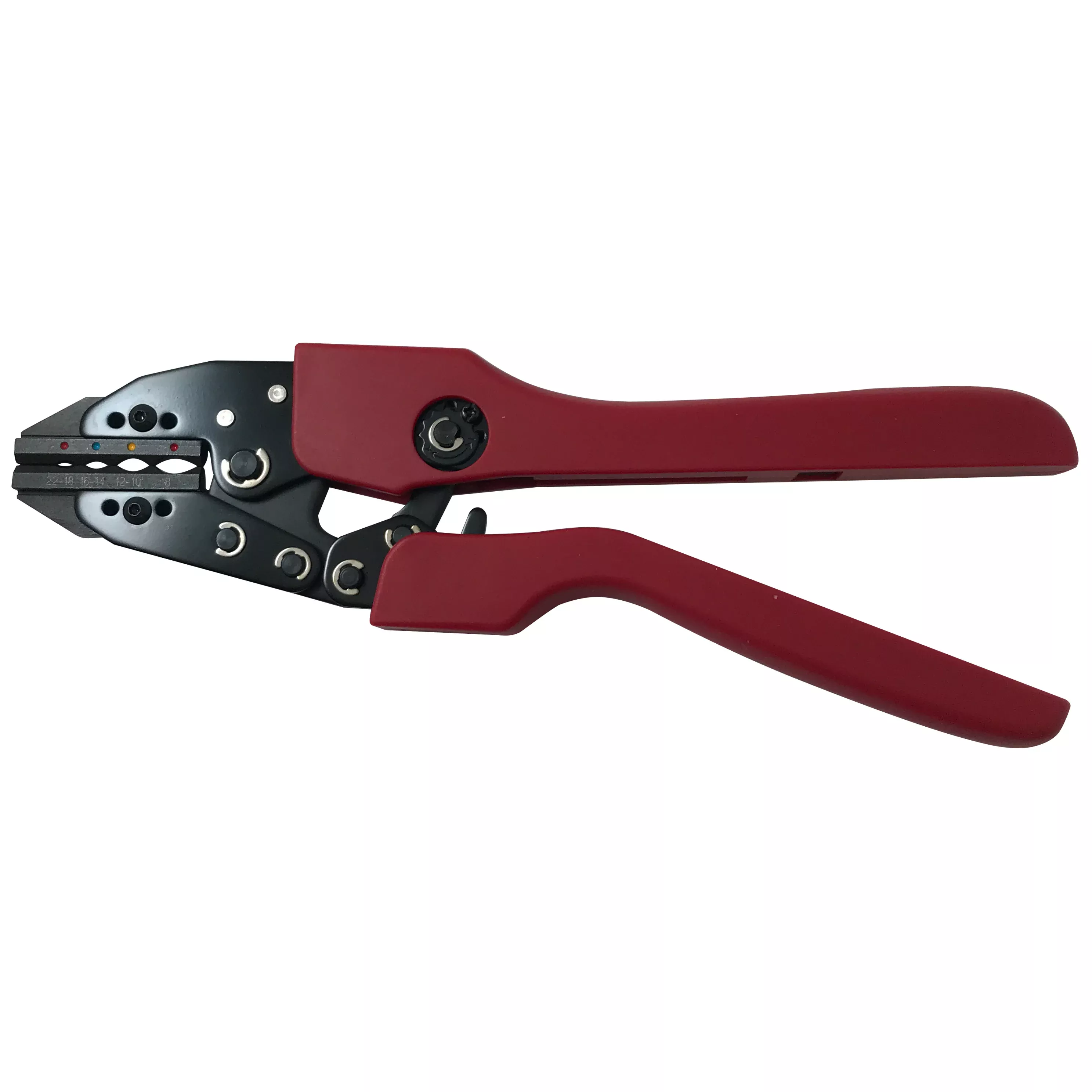 Ratcheting Crimper Tool - Heavy Duty Ergonomic Design - For 22-8 AWG Heat Shrink Terminals