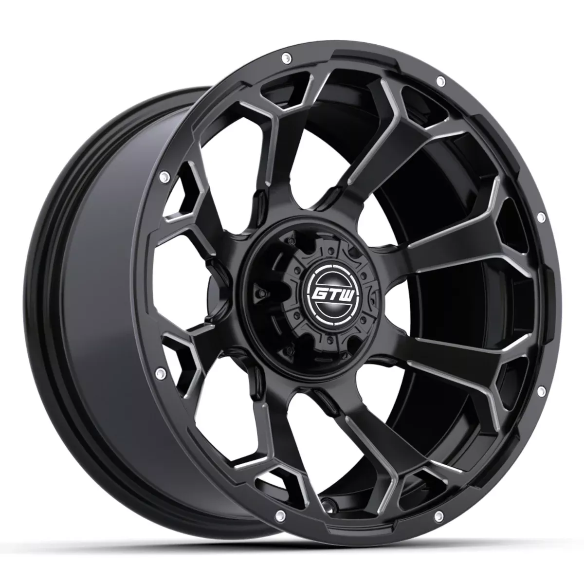 RAVEN WHEEL, 14X7, MATTE BLACK/BALL MILL