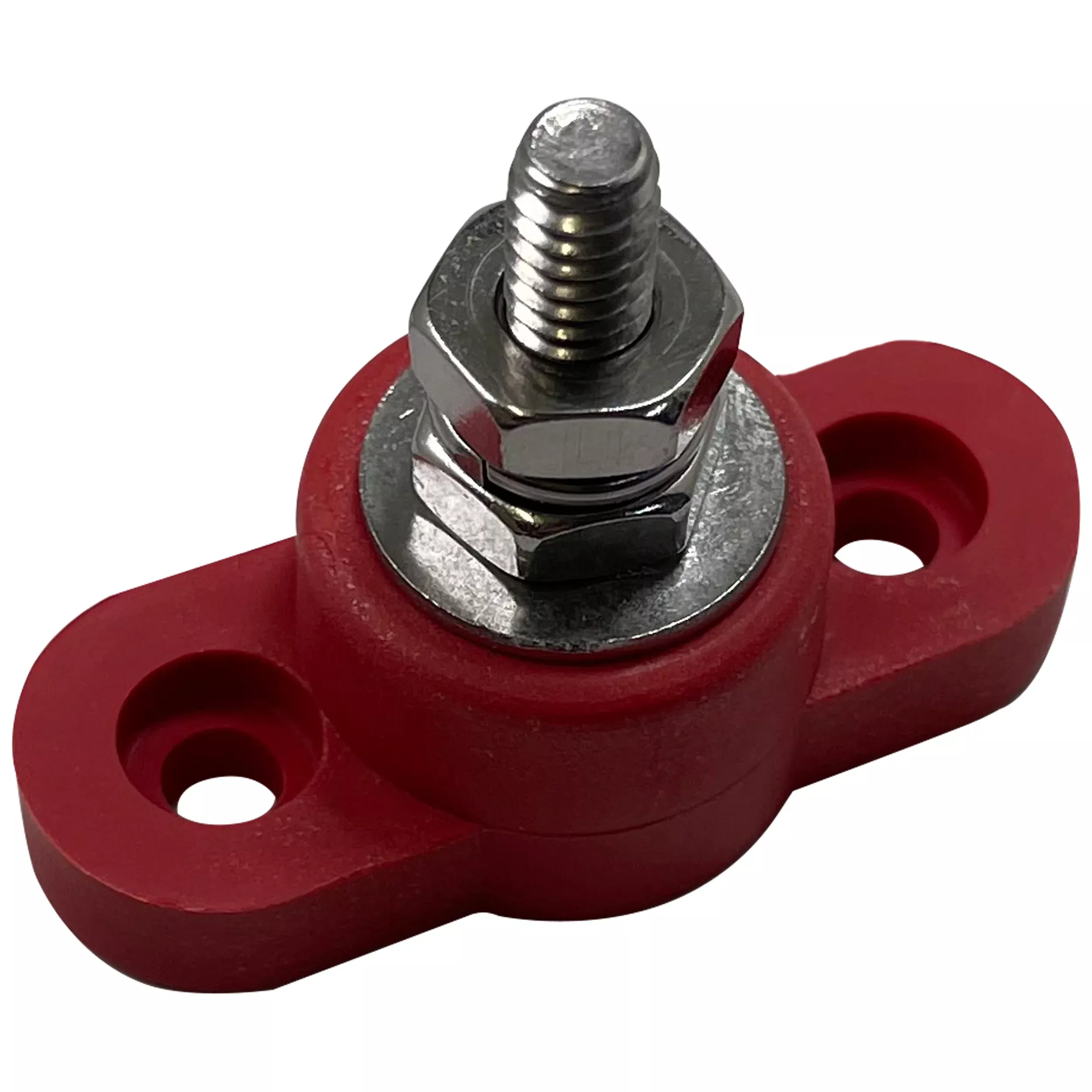 Red 1/4" Single Point Power Post - Small Base - Stainless Steel Hardware