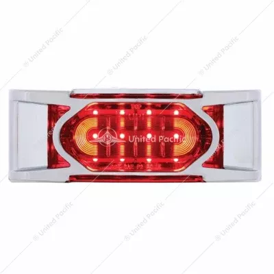 Red 16 LED Reflector Clearance / Marker Light With Chrome Bezel