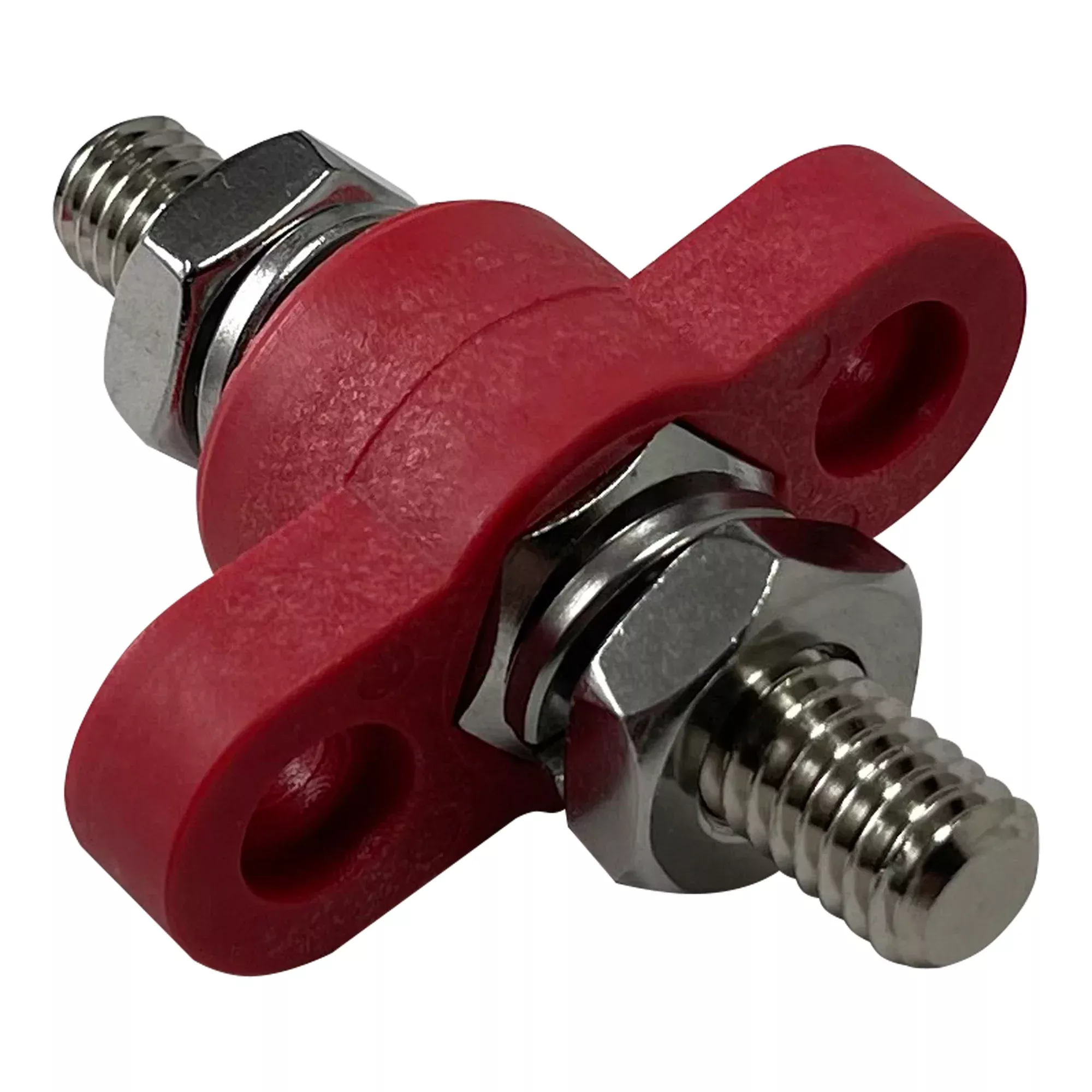 Red 3/8" Panel Pass-Thru Power Post - Marine Grade - Single Point
