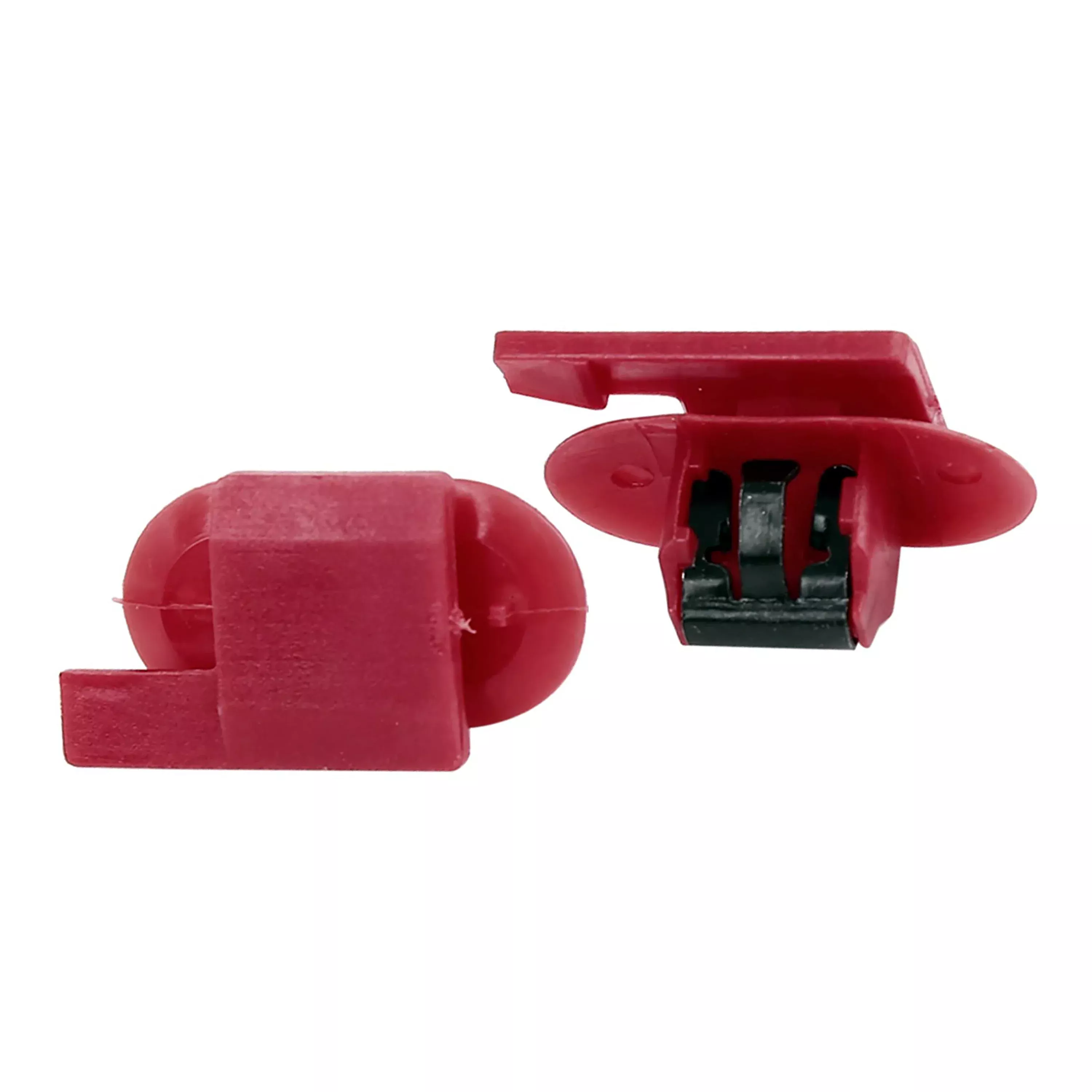 Red Nylon With Sealer & Metal Reinforced Door Sill Plate Retainers 10MM Stem 17 x 24MM Top - 10 Pack