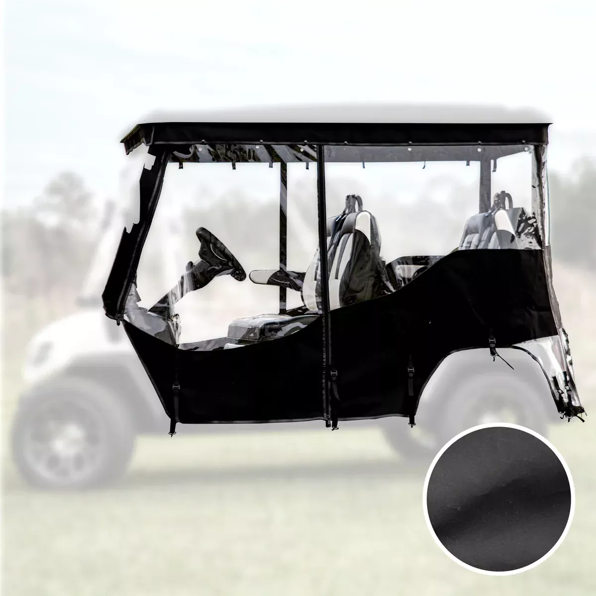 RedDot Evolution D5 Ranger 4 & Maverick 4 Black 4 Passenger 3-Sided Track Style Enclosure & Valance (Years 2023-Up)