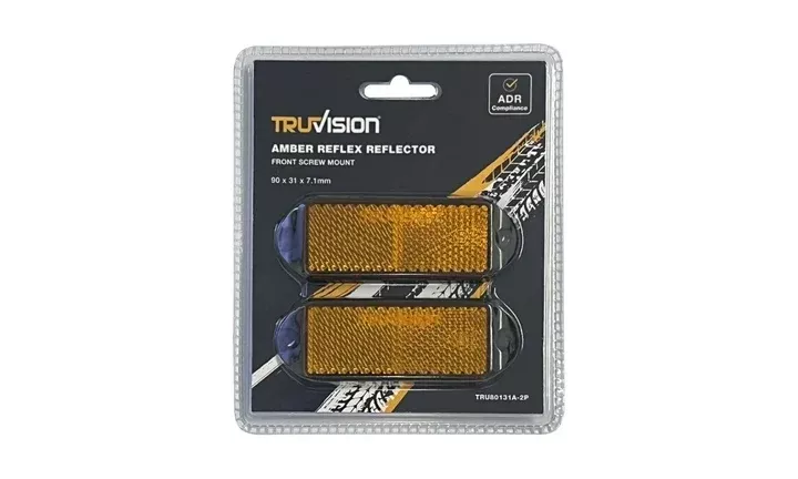 Reflex Reflector (Amber) 90X31 Screw 2Pk