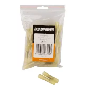 Roadpower Fully Heatshrink Insulated Butt Crimp Terminal Yellow Qty 50