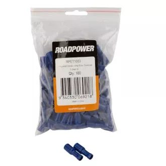 Roadpower Insulated Bullet Crimp Terminal Female Blue 5.0mm ID Qty 50