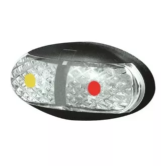 Roadvision 10-30V Oval 60 x 30mm Red/Ambe r Clear Lens Black Base Bliste r Pack 2.5mt Cable
