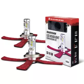 Roadvision LED Headlight Conversion Kit HB4 9006 10-30V 24W 6000K +150% More Light + 12V T10 LED (Pair)