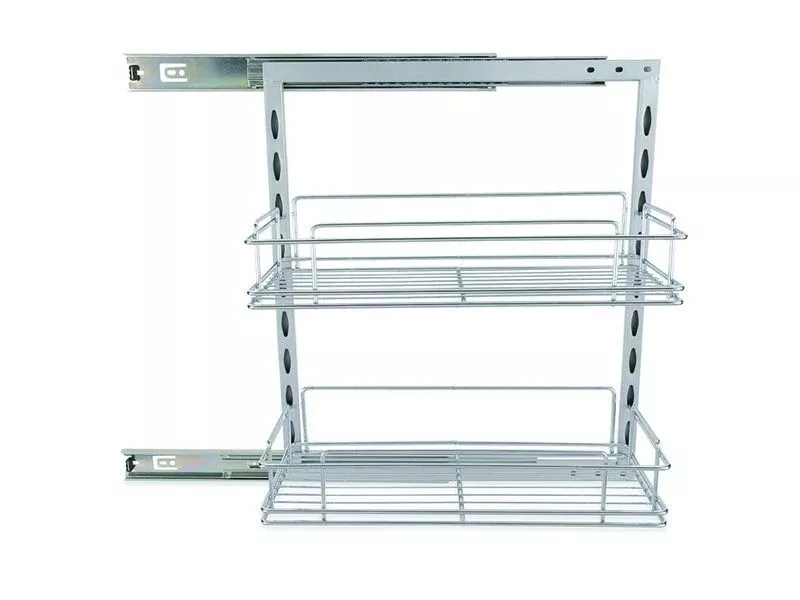 ROLL OUT PANTRY SLIDING SHELF W/ 2 - 110MM BASKET 000122