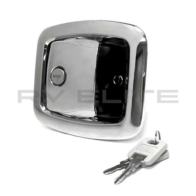 RV Baggage Door Handle Latch Chrome with Lock & Key