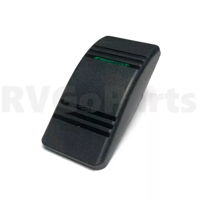 RV Black Switch Cover with Grooves & Light 108356-03-01A