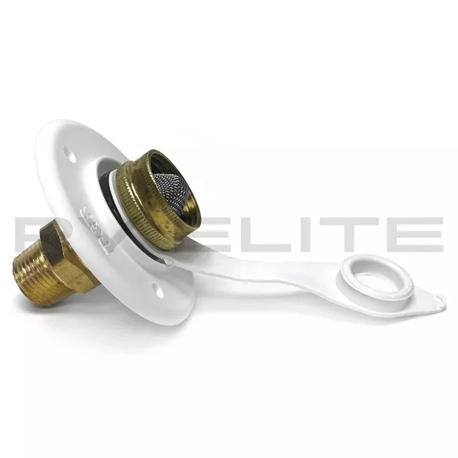RV City Water Inlet Valve White 1/2" NPT