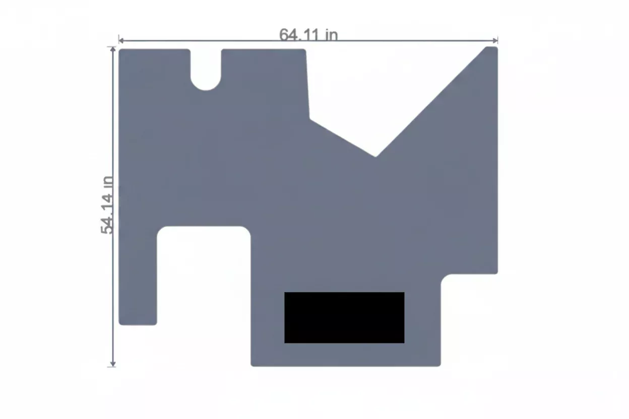 RV Cockpit Mat with Logo in Gray 62.11 in. x 54.11 in. (to fit Newmar 166442)