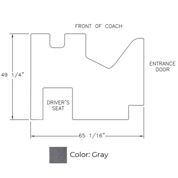 RV Cockpit Mat with Logo in Gray 65 in. x 49.25 in (to fit Newmar 138685)