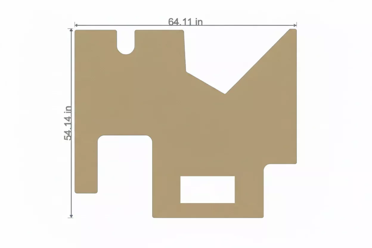 RV Cockpit Mat with Logo in Sand62.11 in. x 54.11 in. (to fit Newmar 166442A)