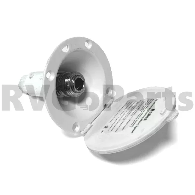 RV Exterior Spray Port White 184487-01-01A