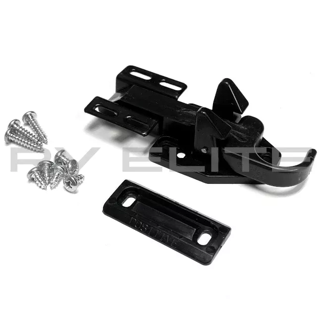 RV Screen Door Latch 3-Piece Kit Black
