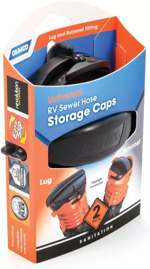 RV Sewer Hose Storage Cap Set - Lug and Bayonet Caps