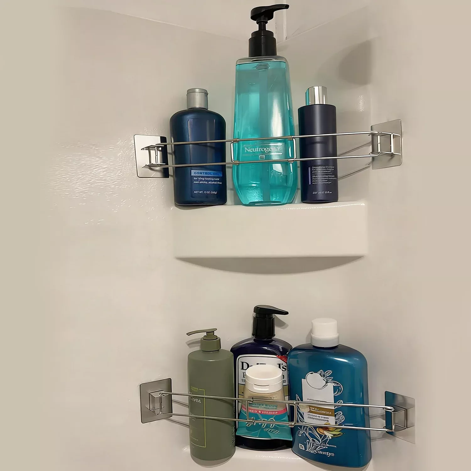 RV Shower Corner Storage Bar Stainless Steel | Safoner