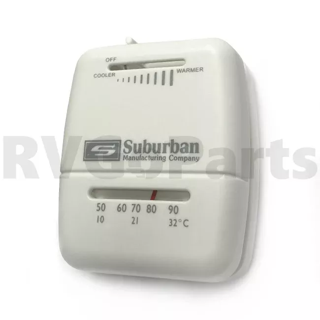 RV Suburban Thermostat White Heating Only 115764-01-01A