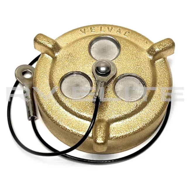 RV Velvac Brass Fuel Cap Non-Vented 2.75"