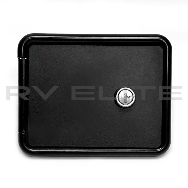 RV Water Fill Port w/ Black Door & Lock 6.25" x 5"